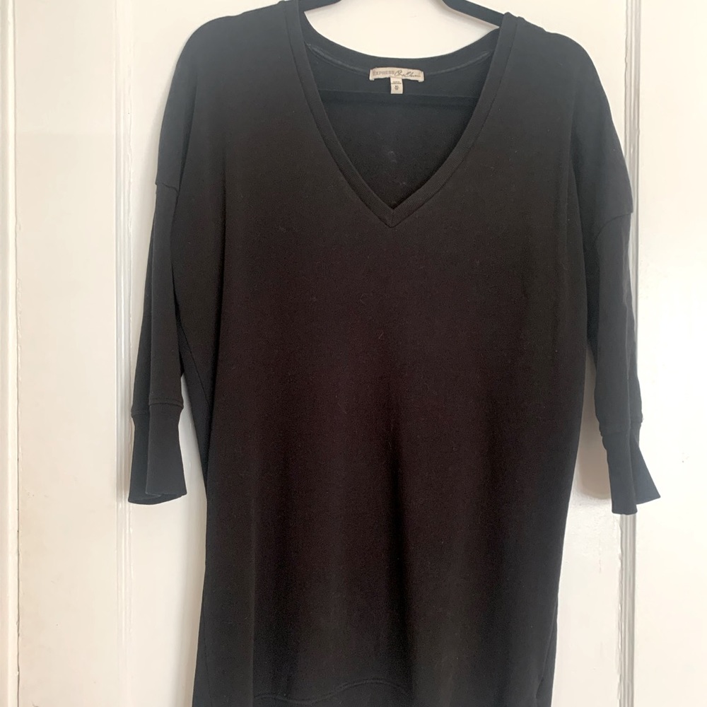 Black Express V-Neck Sweaterdress Size XS